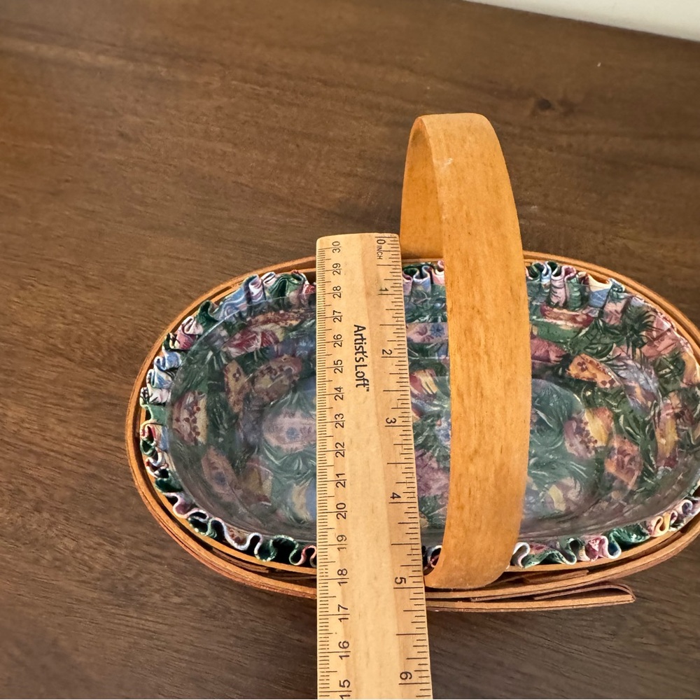 Longaberger Easter Basket Multi Color 1996 w/ Liner - Picture 9 of 10